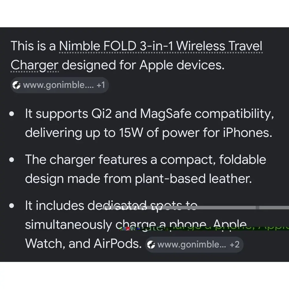 Nimble Fold 3-in-1 Wireless Travel Charging Station For Iphone /Blue